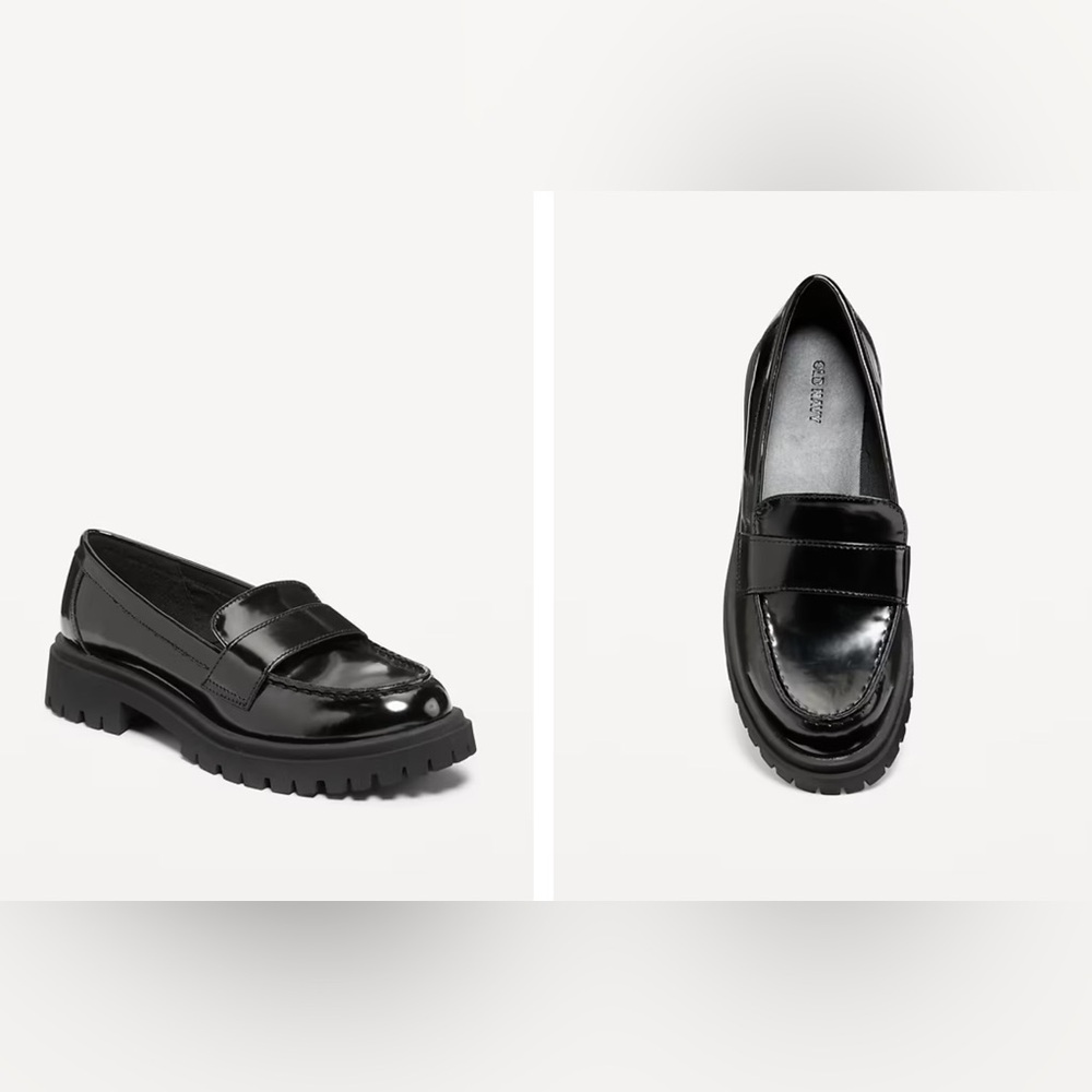 Old Navy Shiny Black Loafers